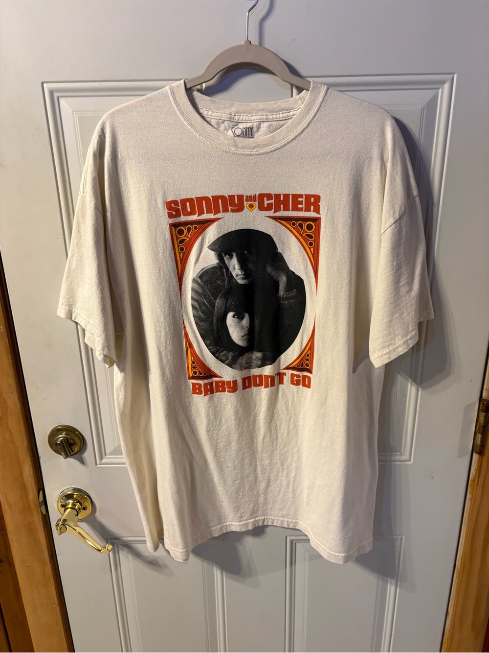 Sonny & Cher "Baby Don't Go" Graphic Band Tee - XL Retro 70’s Style